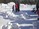 For the best quality snow, it has to be blown three times before it is placed in specially designed wooden moulds.  It then takes about three days to set before the moulds can be dismantled.  Water and snow are the only materials that the sculptors are allowed to use.